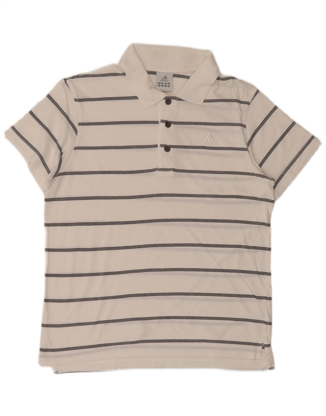 Adidas Polo para hombre UK 40/42 Algodón de rayas blancas medianas