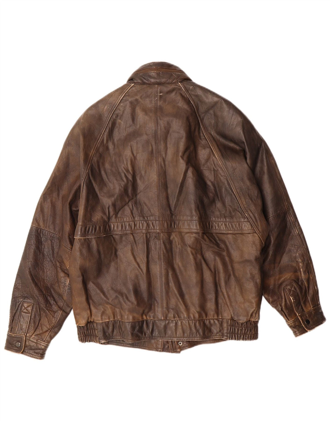 Harajuku Mother Chaqueta de cuero para hombre Reino Unido 40 Cuero marrón grande