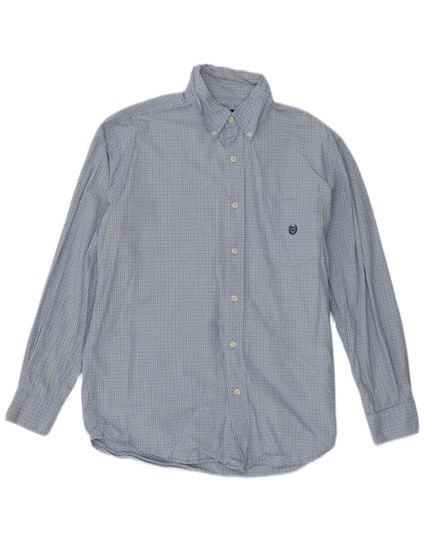 Camisa Chaps Hombre Algodón Vichy Azul Medio
