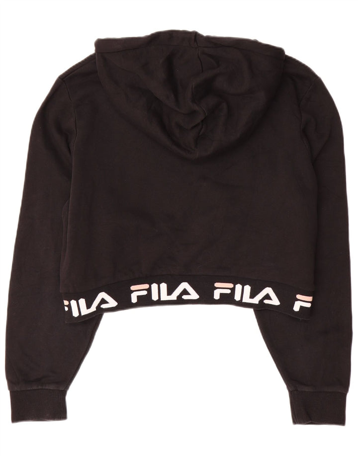 FILA Jersey con capucha y gráfico corto para niñas 13-14 años Grande Algodón negro