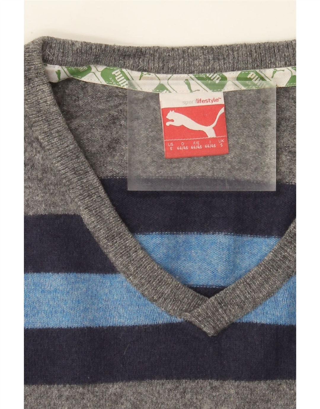 Puma Jersey Con Cuello En V Para Hombre De Lana De Cordero Gris Color Block Pequeño