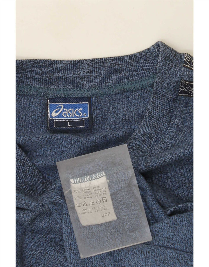 Asics - Camiseta gráfica para hombre, talla grande, color azul, algodón