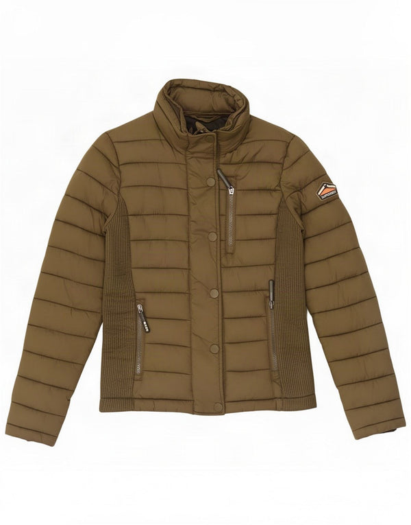 Chaqueta acolchada Superdry para mujer UK 10 Small Khaki Nylon