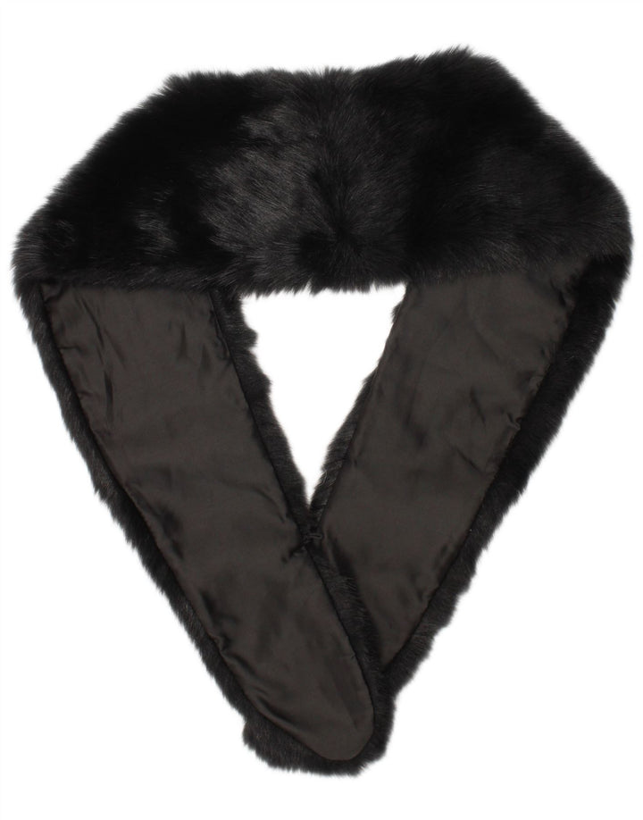 Phase Eight Bufanda de piel sintética para mujer, talla única, poliéster negro, invierno