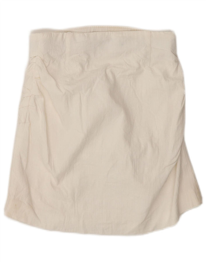 Zara Mujer Mini Falda Cruzada Pequeña W26 Blanco