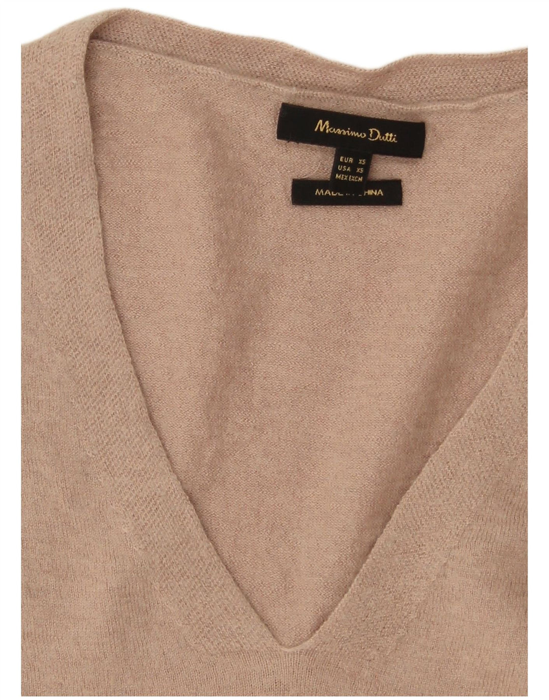 Massimo Dutti Jersey Oversize con Cuello en V para Mujer UK 6 XS Gris