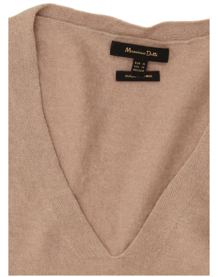 Massimo Dutti Jersey Oversize con Cuello en V para Mujer UK 6 XS Gris
