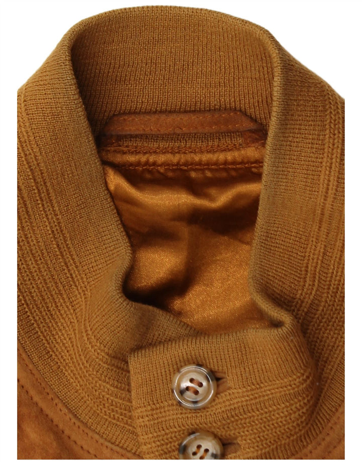 Vintage hombres ante bomber chaqueta Reino Unido 40 marrón grande