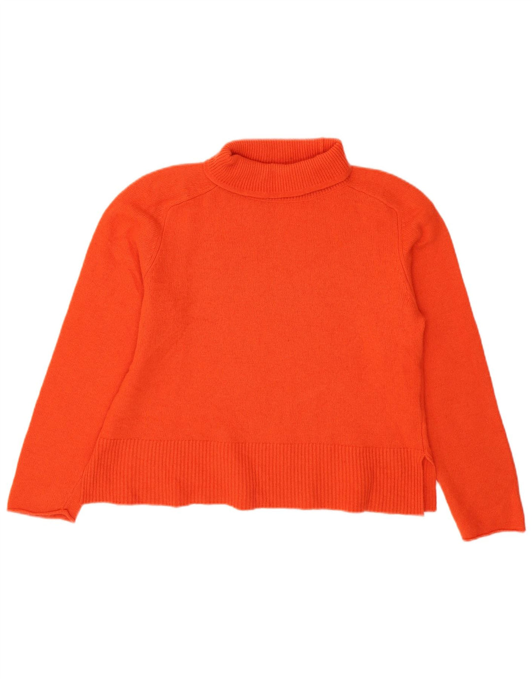 Massimo Dutti Jersey Corto con Cuello Redondo para Mujer UK 46 Large Lana Naranja