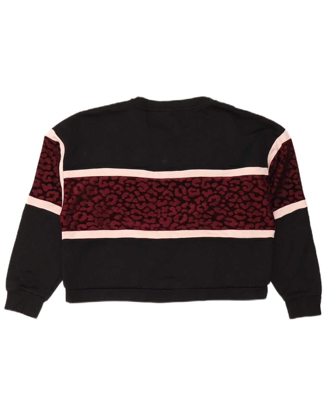 Guess Sudadera extragrande para mujer, talla 44, talla mediana, estampado animal negro