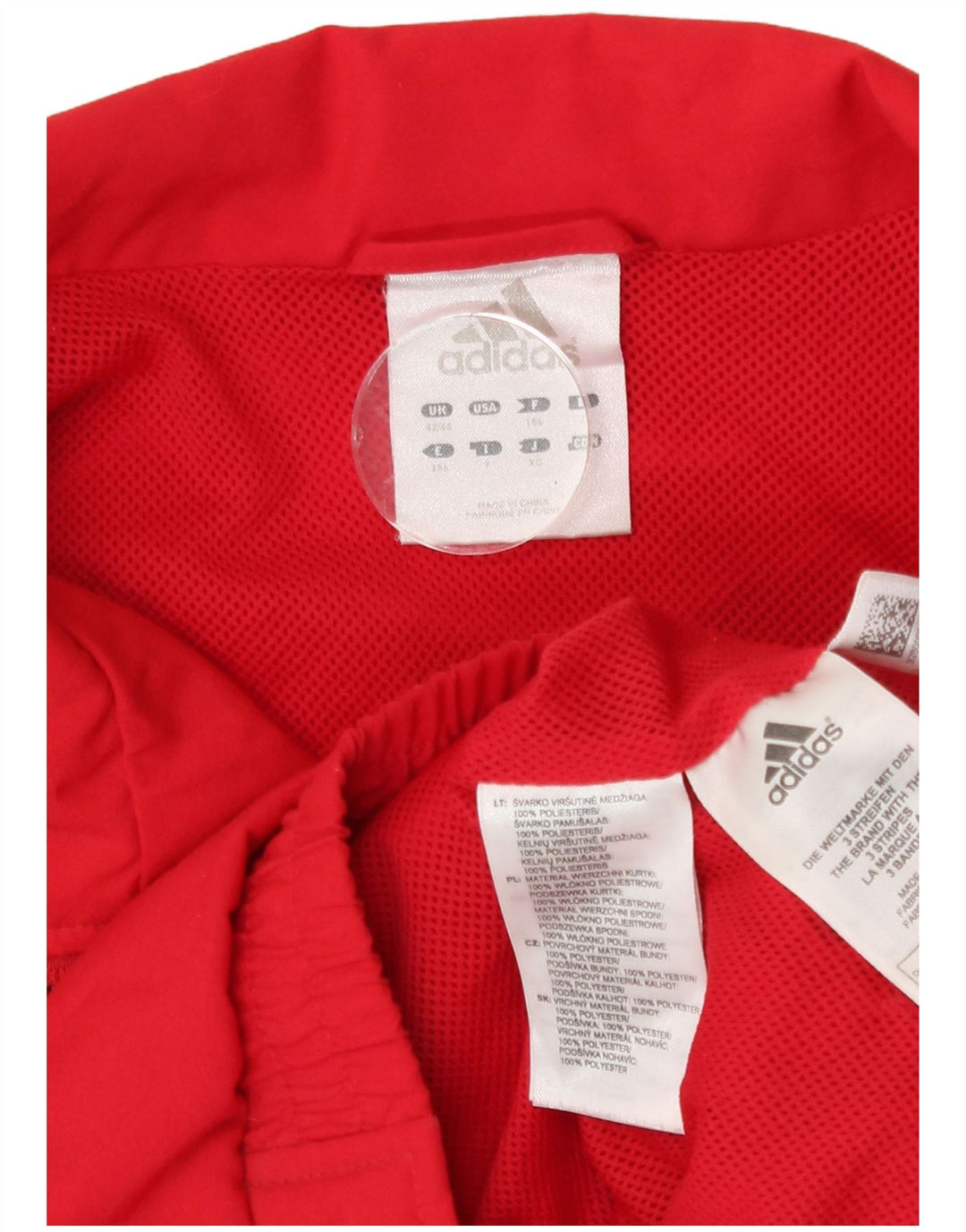 Adidas - Chaqueta de chándal para hombre, talla 42/44, poliéster color rojo grande