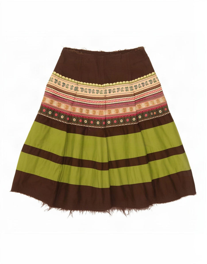 Benetton Falda Acampanada IT 42 Medium W30 Bloque De Color Multicolor