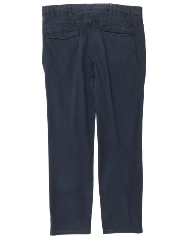 Zara Pantalón chino recto para hombre EU 44 Large W34 L32 Azul marino Algodón