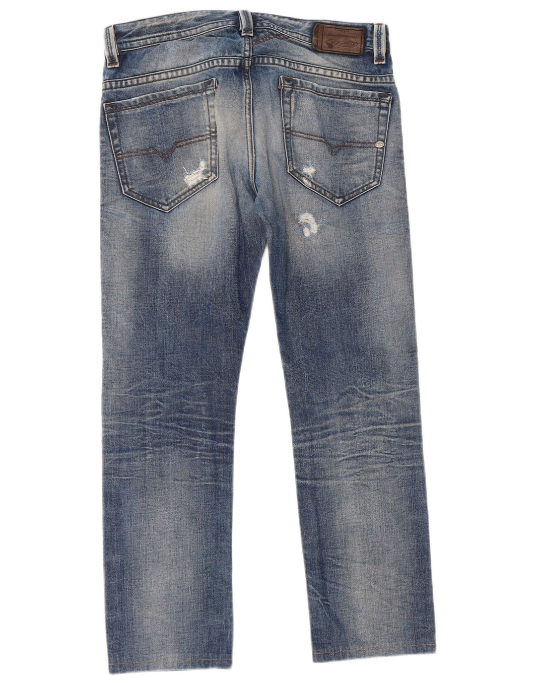 Diesel Hombre Thavar Vaqueros Rectos Desgastados W31 L27 Azul