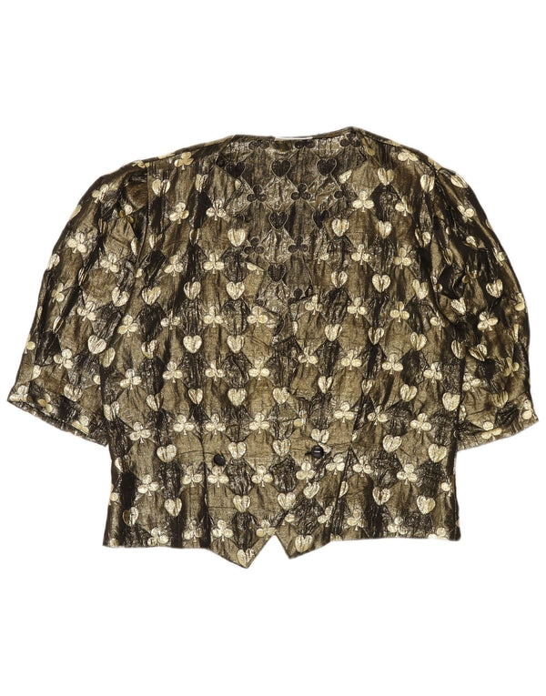 Hermann Lange Blusa de manga corta para mujer EU 38 Medium Gold Floral