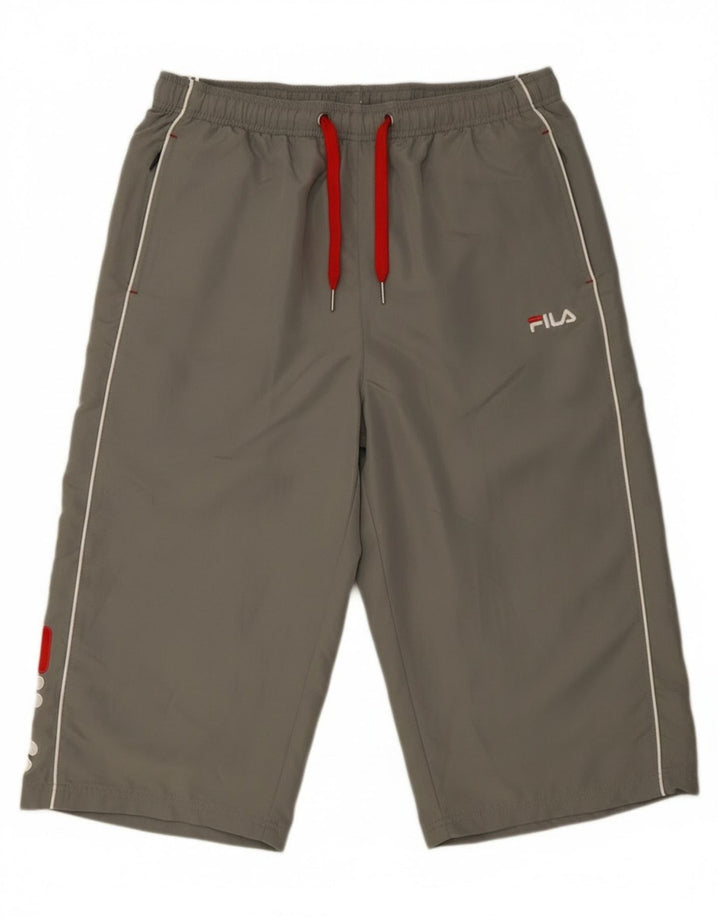 Fila Pantalones de chándal Capri gráficos para hombre XL Poliéster gris