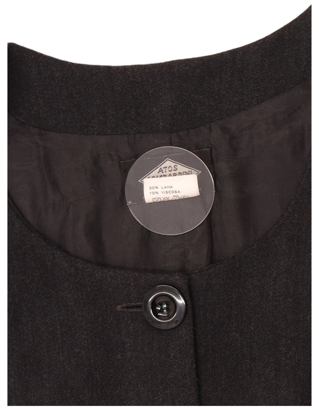 Atos Lombardini Chaqueta tipo blazer sin mangas con 5 botones para mujer IT 46 Large Grey