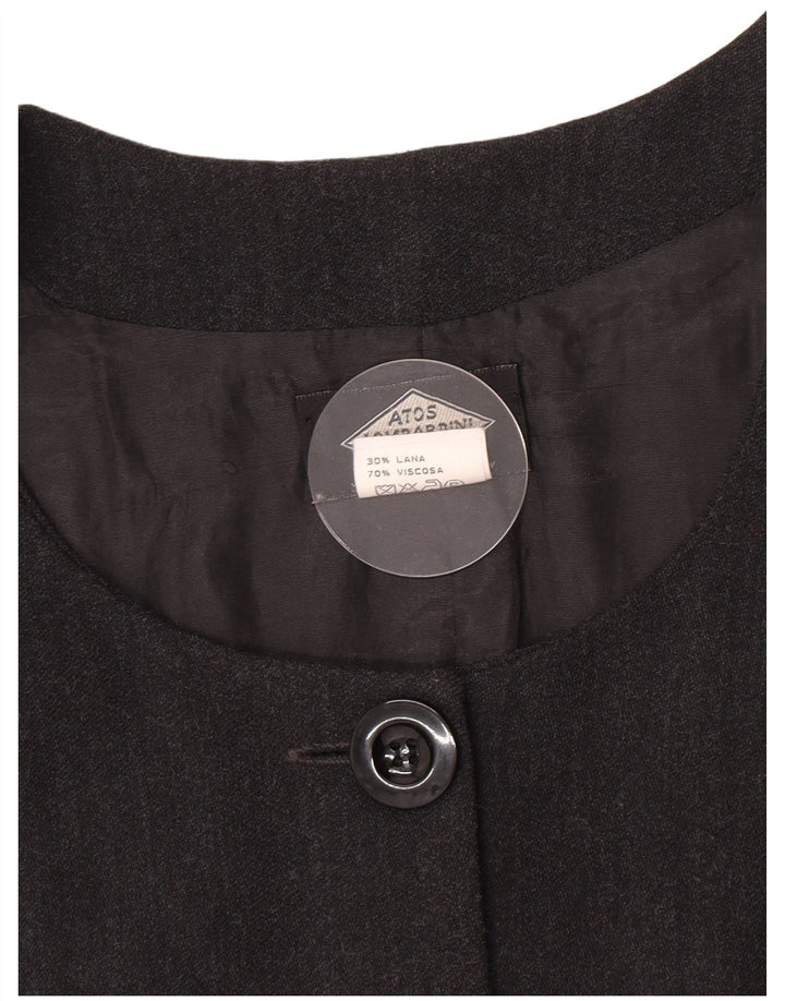 Atos Lombardini Chaqueta tipo blazer sin mangas con 5 botones para mujer IT 46 Large Grey