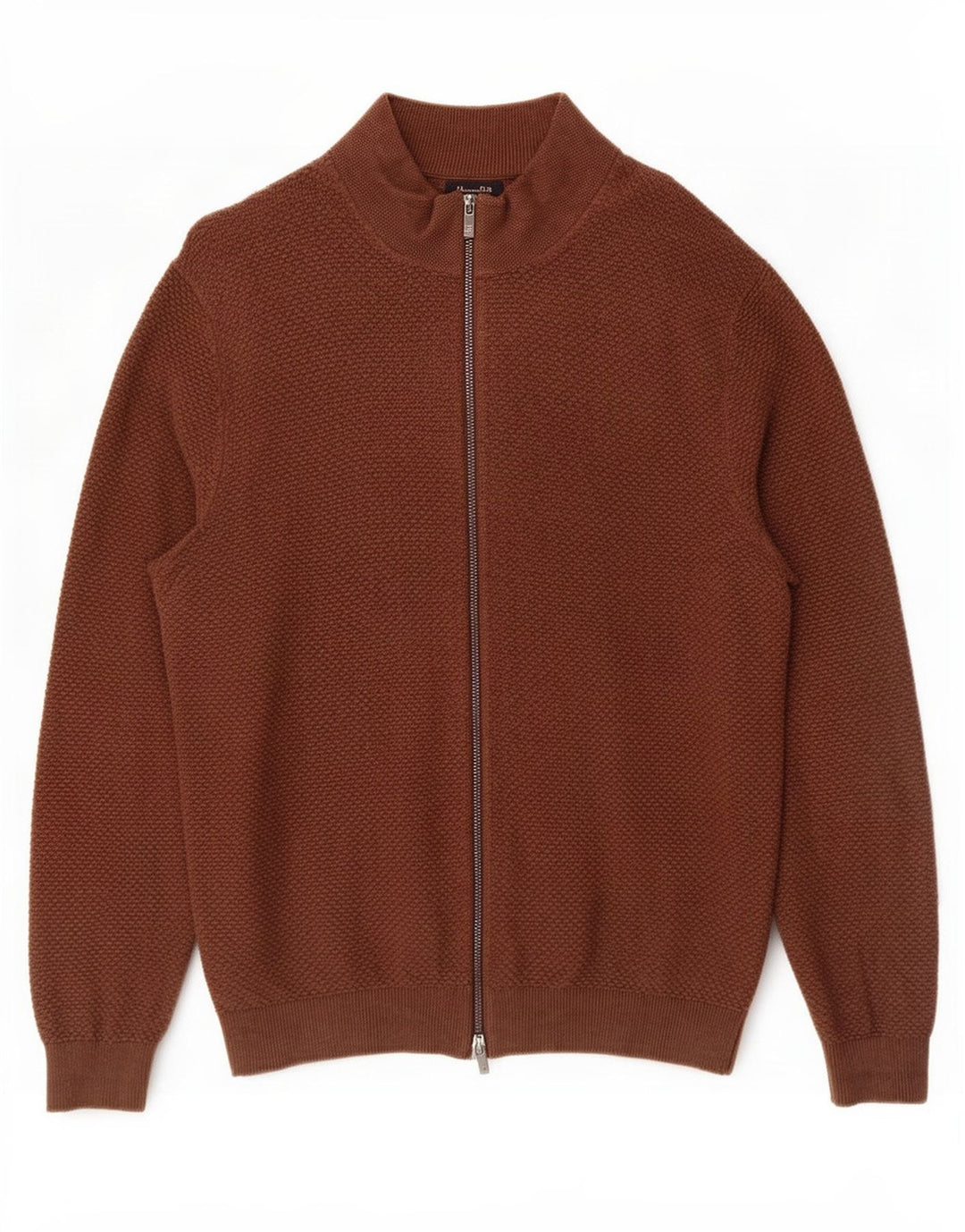 Massimo Dutti Jersey Cárdigan Hombre Large Marrón Algodón