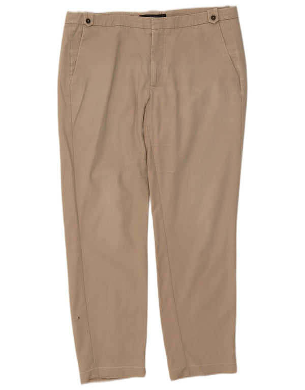 Zara Pantalón chino recto para mujer EU 42 Large W32 L27 Algodón beige