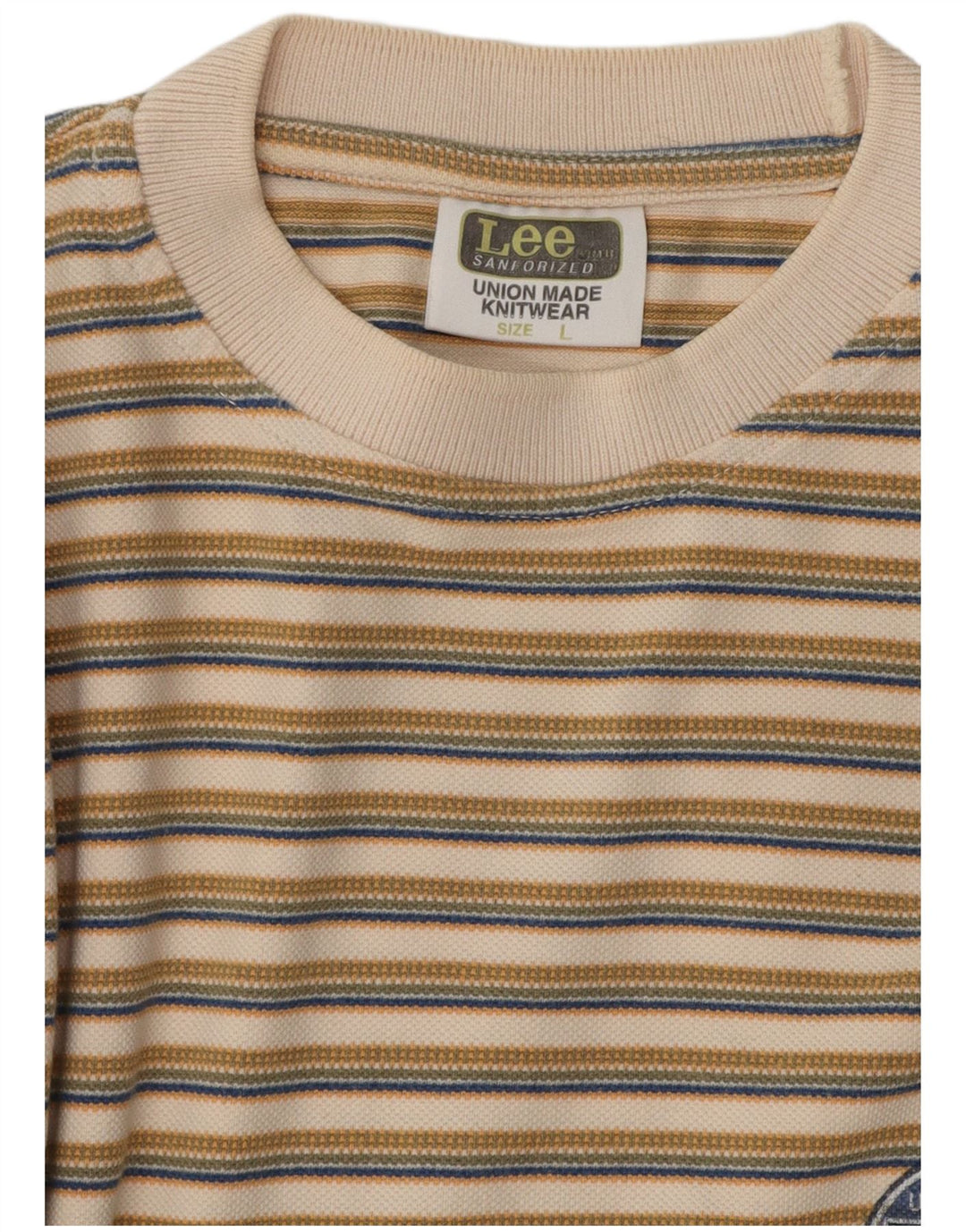 Camiseta Lee para Hombre Top Large De Algodón A Rayas Beige