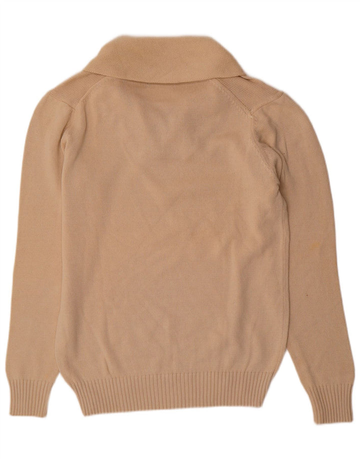 Zara Hombre Jersey Con Cuello Chal Jersey Grande Algodón Beige
