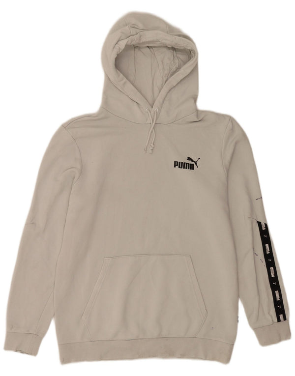 Puma Hombre Sudadera Con Capucha Gráfica Jersey De Algodón Gris Medio