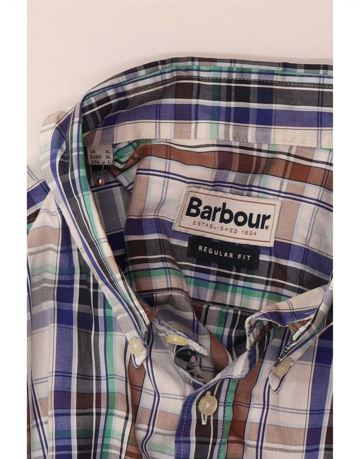Camisa Barbour Hombre Manga Corta Regular Fit XL Cuadros Multicolor