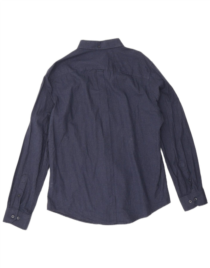 Camisa Ben Sherman para hombre grande de algodón azul marino