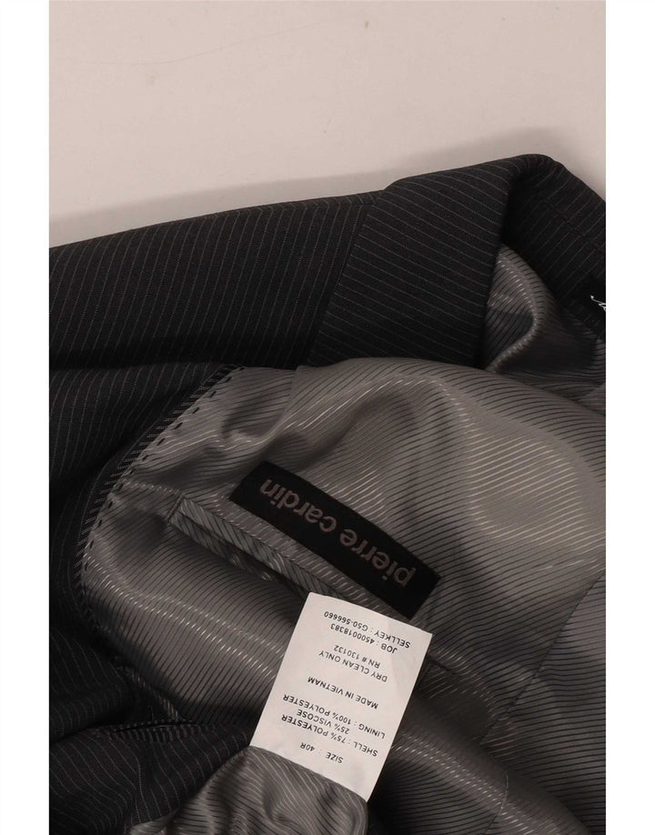Pierre Cardin Chaqueta tipo blazer de 2 botones para hombre Reino Unido 40 Grande gris a rayas