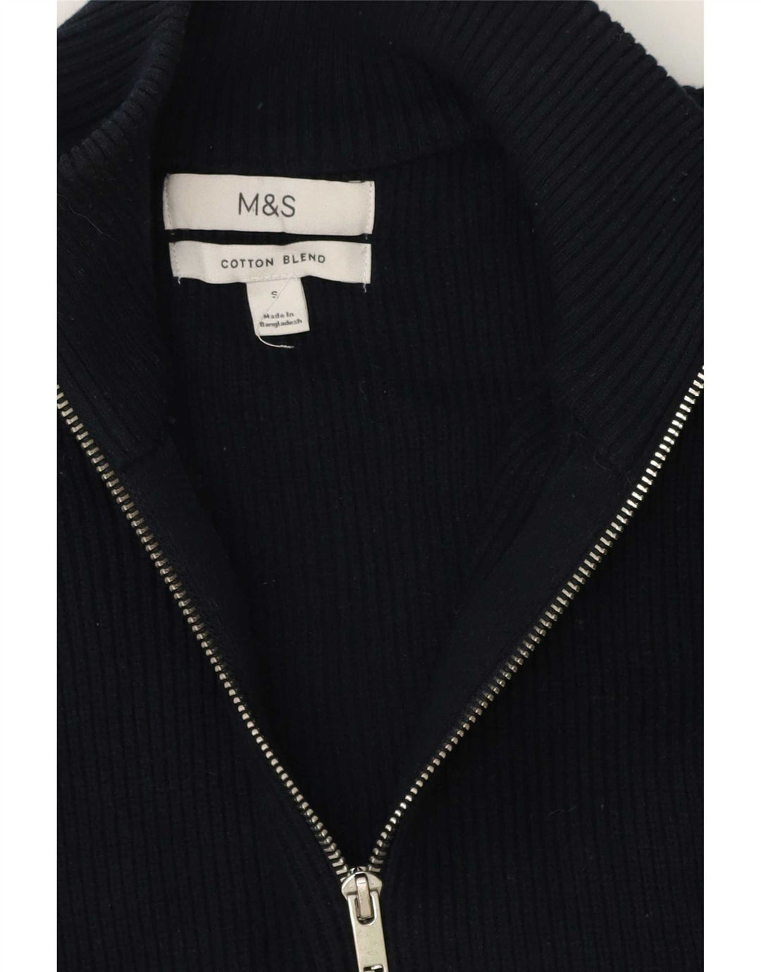 Marks & Spencer - Cárdigan para hombre, talla pequeña, algodón azul marino