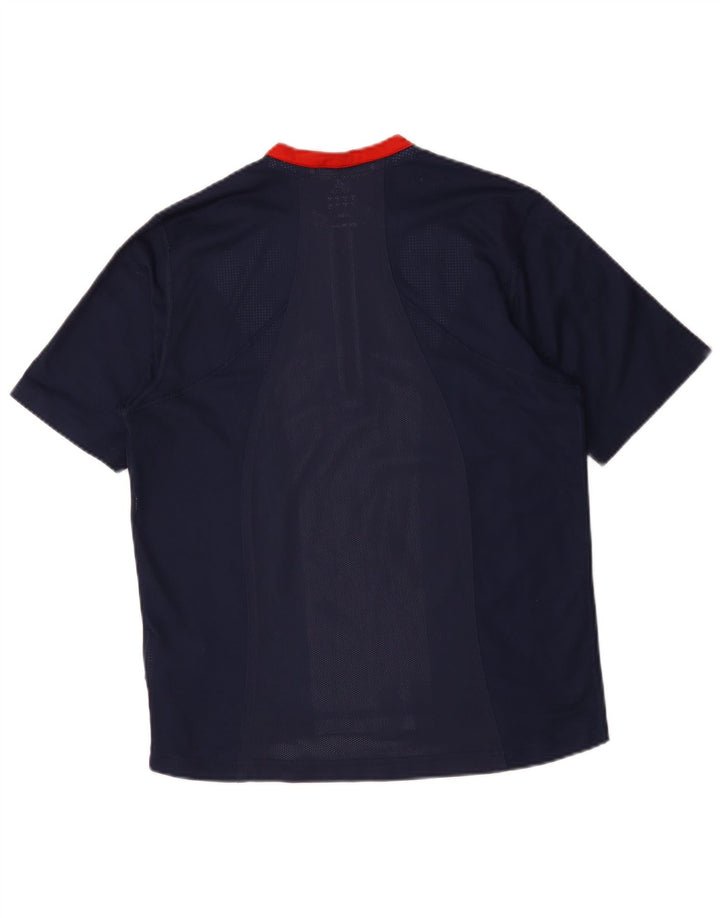 Adidas Hombre Climacool Zip Neck Camiseta Top Medium Azul Marino Colorblock