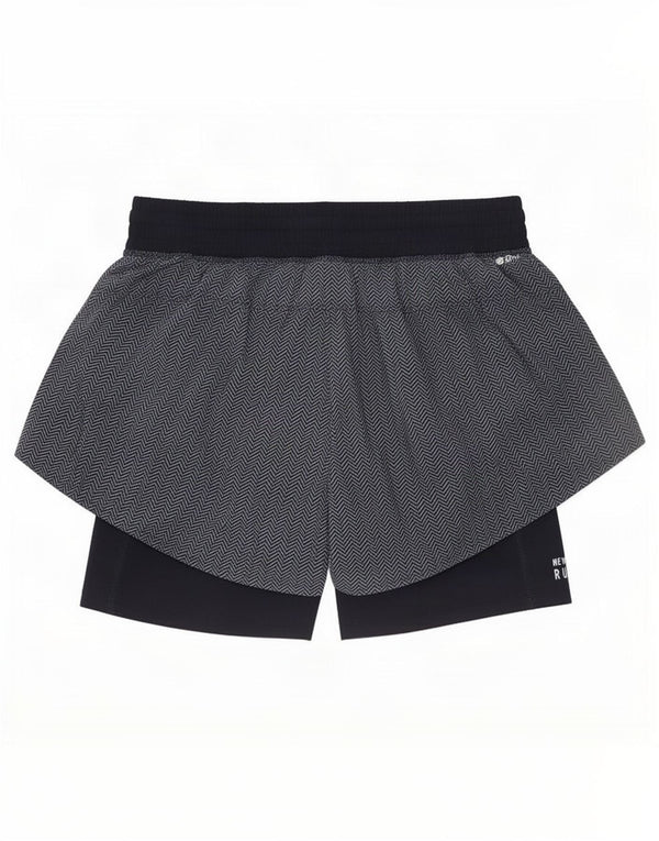 New Balance Pantalones cortos deportivos para mujer UK 10 Small Navy Blue Herringbone