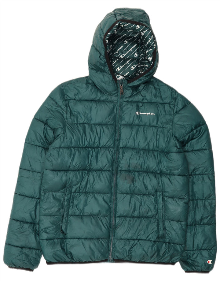 Champion Chaqueta acolchada con capucha para niño 15-16 años 2XL Verde Poliéster