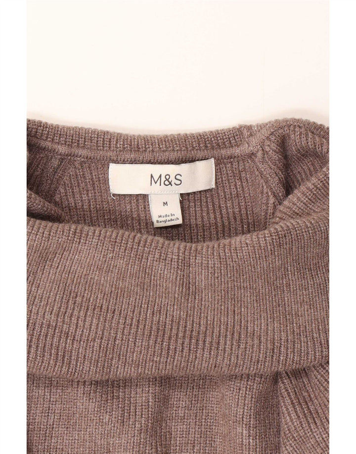 Marks & Spencer Suéter tipo jersey con cuello vuelto para mujer UK 44 Viscosa marrón medio