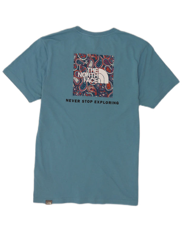 The North Face Camiseta gráfica para hombre Top Small Blue Cotton