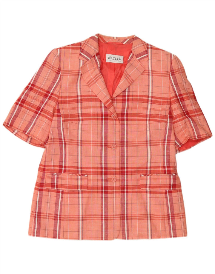 BASLER Chaqueta Blazer de Manga Corta con 3 Botones para Mujer UK 40 Medium Pink Check