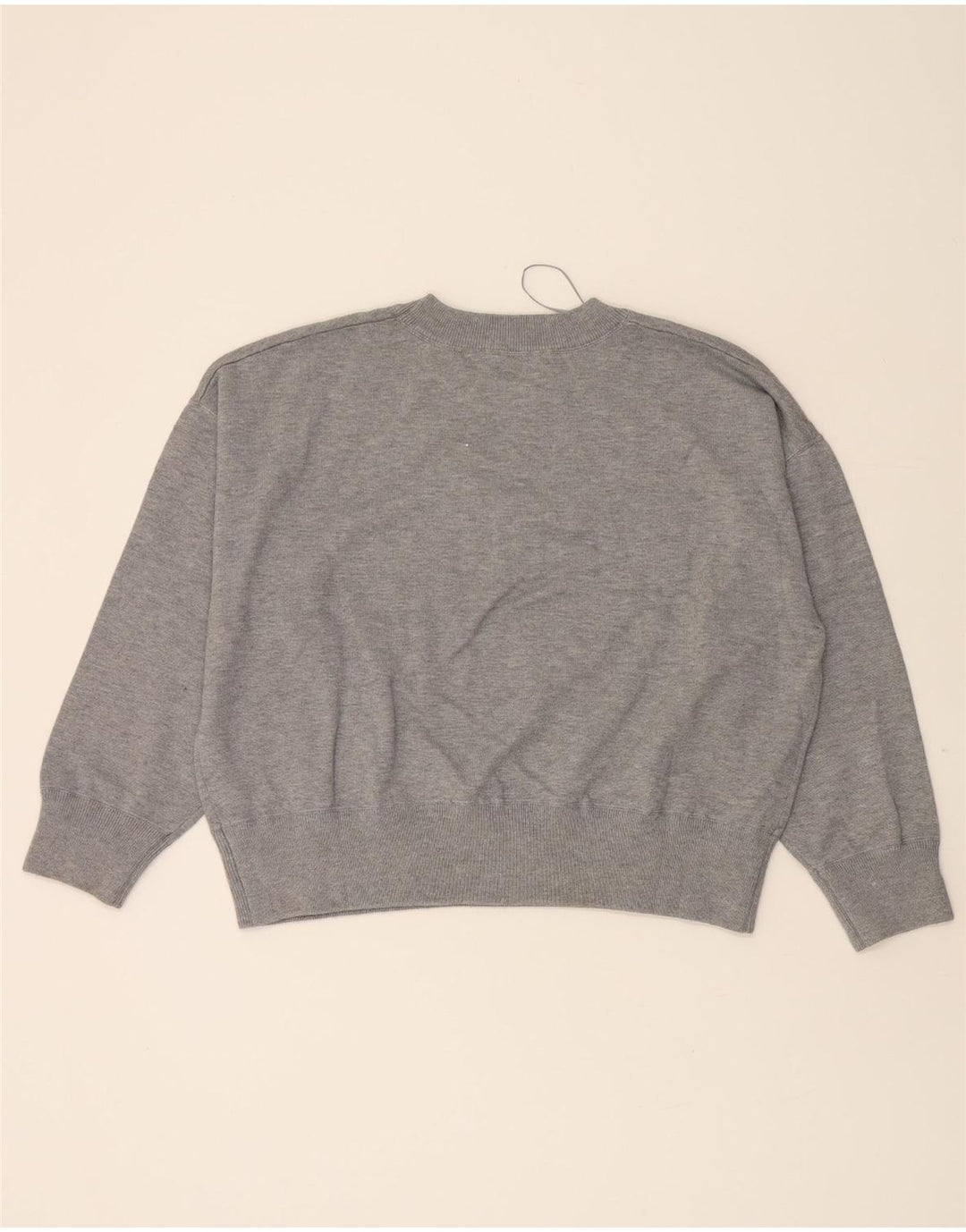 ZARA Womens Oversized Crew Neck Jumper Sweater UK 16 Large Grey Viscose Vintage Zara and Second-Hand Zara from Messina Hembry 