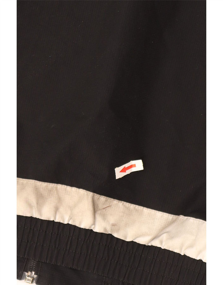 ADIDAS Chaqueta impermeable con capucha para hombre UK 38 Mediano Negro Colorblock Poliéster