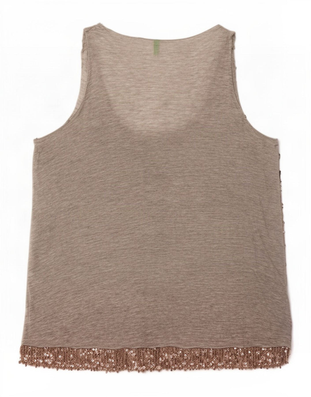 Benetton Top Sin Mangas Con Lentejuelas Para Mujer ES 44 Viscosa Gris Medio