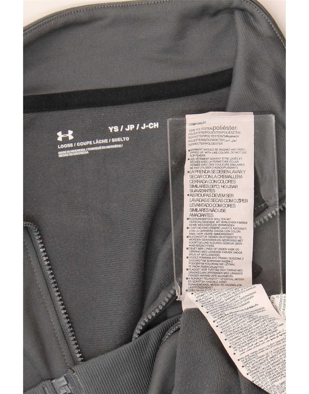 Under Armour Chaqueta de chándal para niños 7-8 años Small Gris Colorblock