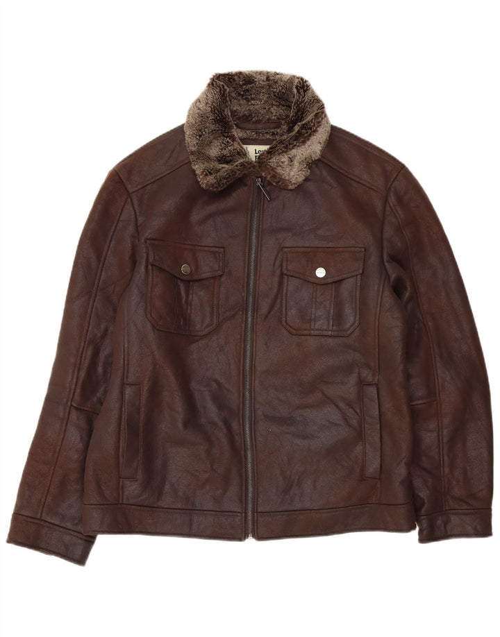 London Fog Chaqueta Sherpa Heritage para hombre Reino Unido 38 Acrílico marrón medio