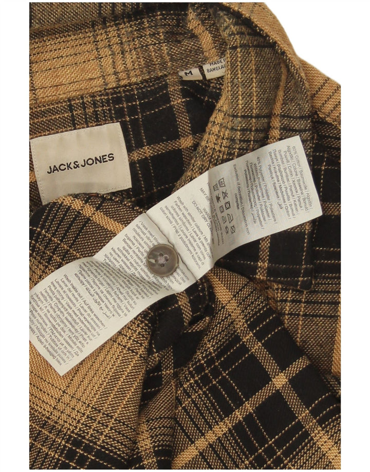 Jack & Jones Hombre Camisa De Franela De Algodón A Cuadros Marrón Medio