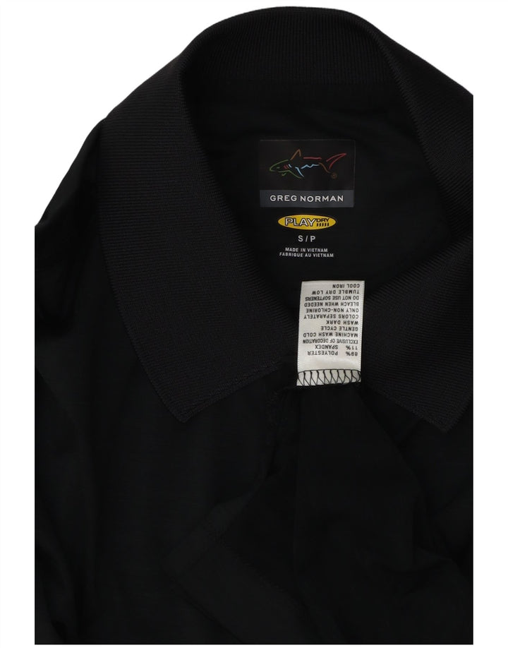 Greg Norman Polo para hombre pequeño poliéster negro