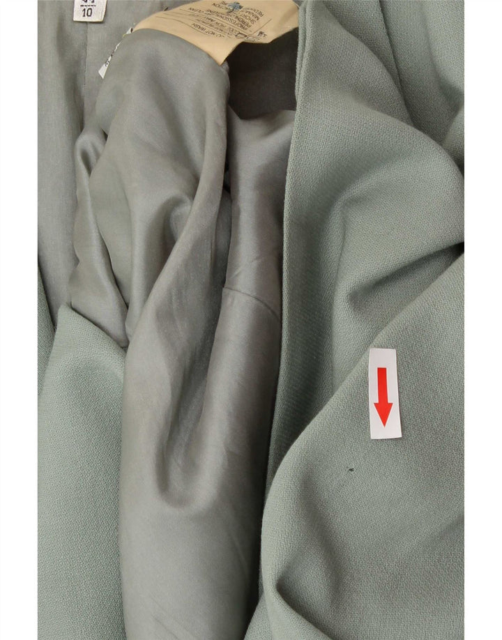 MANI Chaqueta Blazer Mujer 2 Botones IT 44 Lana Virgen Verde Medio