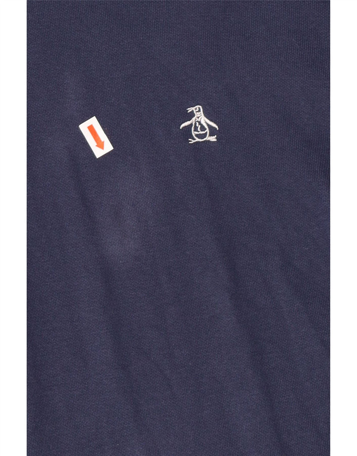 PENGUIN Sudadera con capucha para hombre, talla grande, algodón azul marino