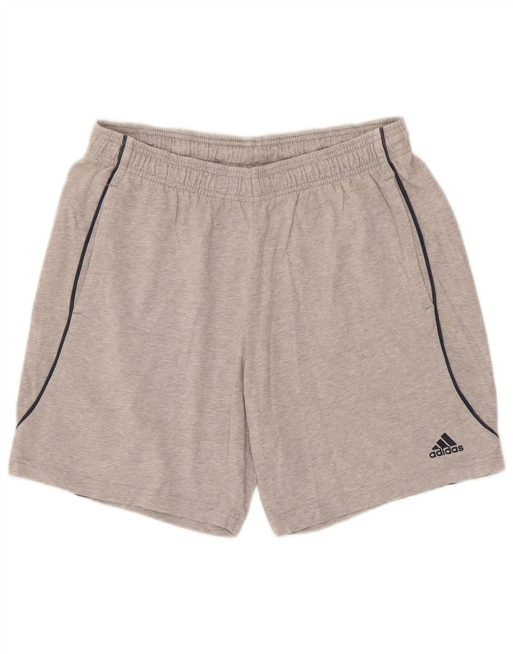 Pantalones cortos deportivos Adidas para hombre de algodón gris medio