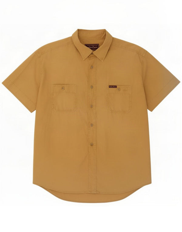 Camisa de manga corta Marlboro Classics para hombre 3XL Algodón amarillo