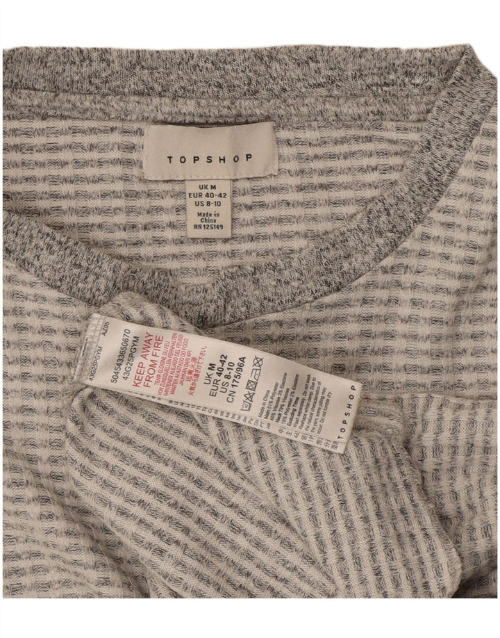 Topshop Top corto para mujer de manga larga UK 44 Poliéster gris medio