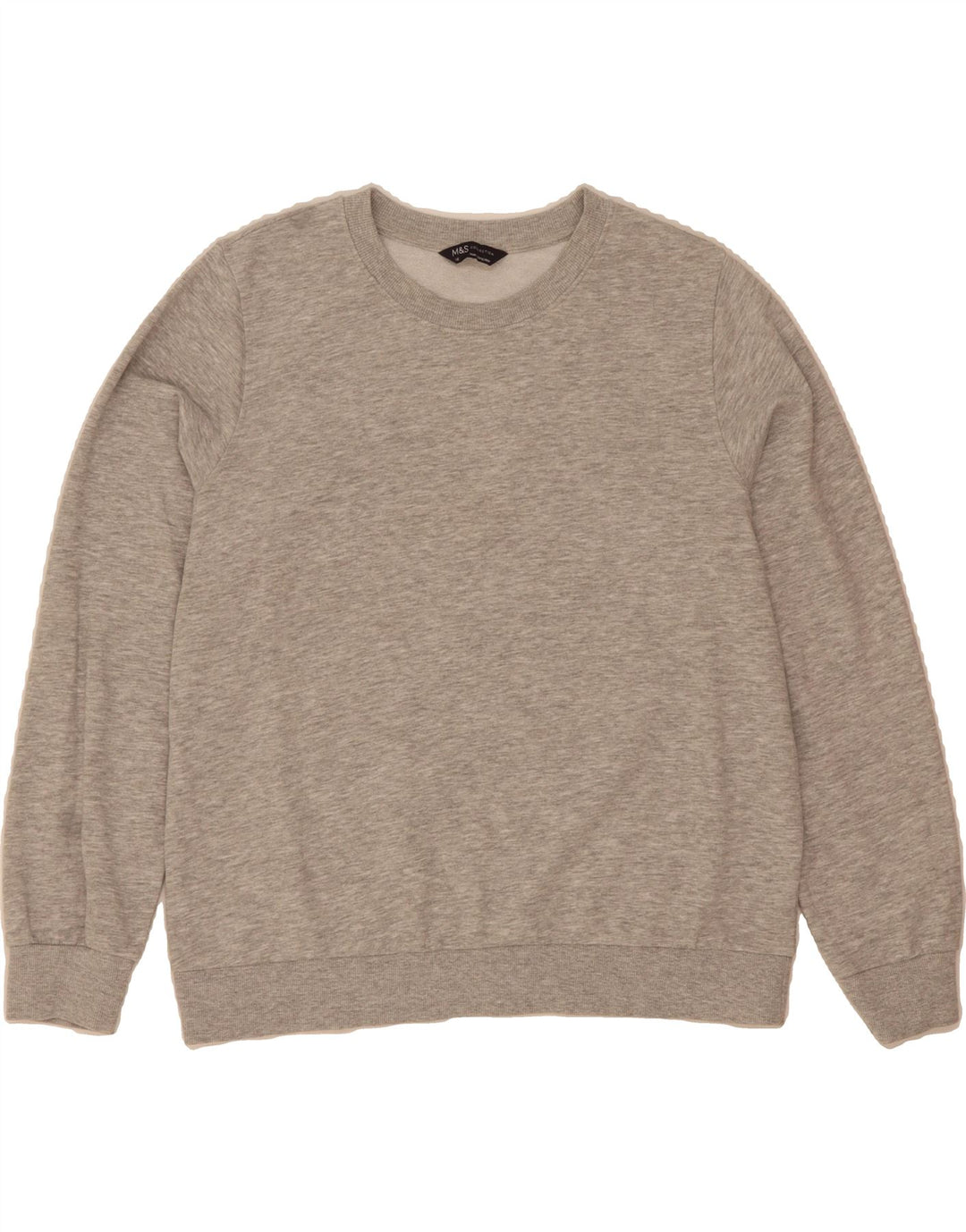 MARKS & SPENCER Womens Sweatshirt Jumper UK 16 Large  Grey Cotton Vintage Marks & Spencer and Second-Hand Marks & Spencer from Messina Hembry 